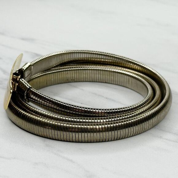 Vintage Bar Buckle Coil Stretch Cinch Belt Size S/M - Picture 10 of 14